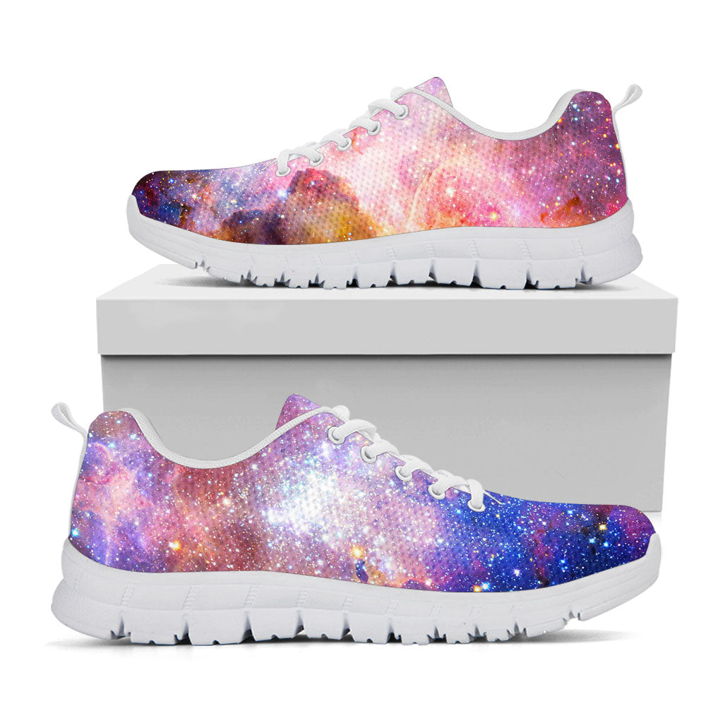 Light Stardust Galaxy Deep Space Print White Running Shoes