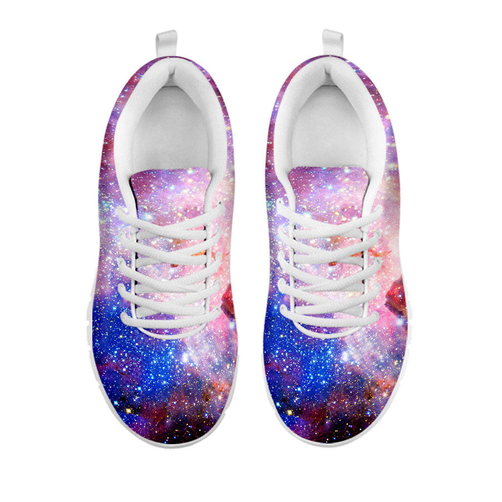 Light Stardust Galaxy Deep Space Print White Running Shoes