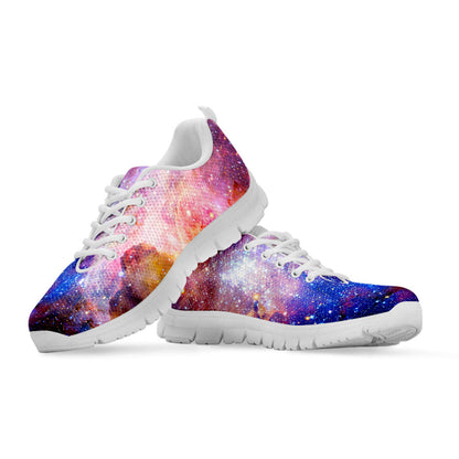 Light Stardust Galaxy Deep Space Print White Running Shoes