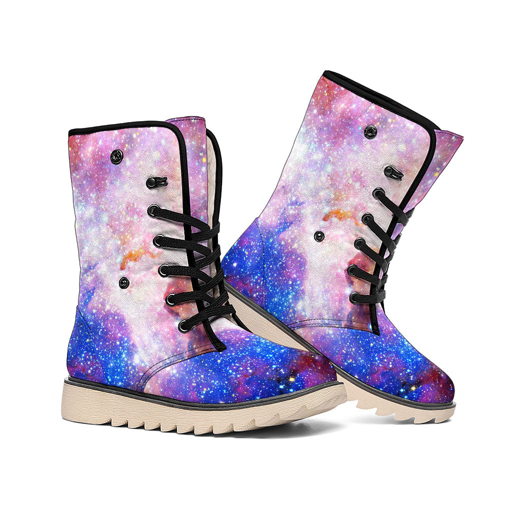 Light Stardust Galaxy Deep Space Print Winter Boots