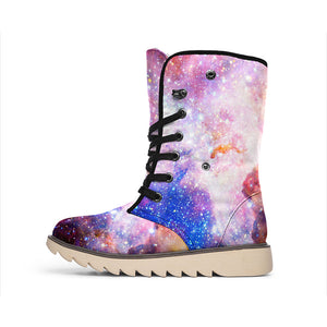 Light Stardust Galaxy Deep Space Print Winter Boots