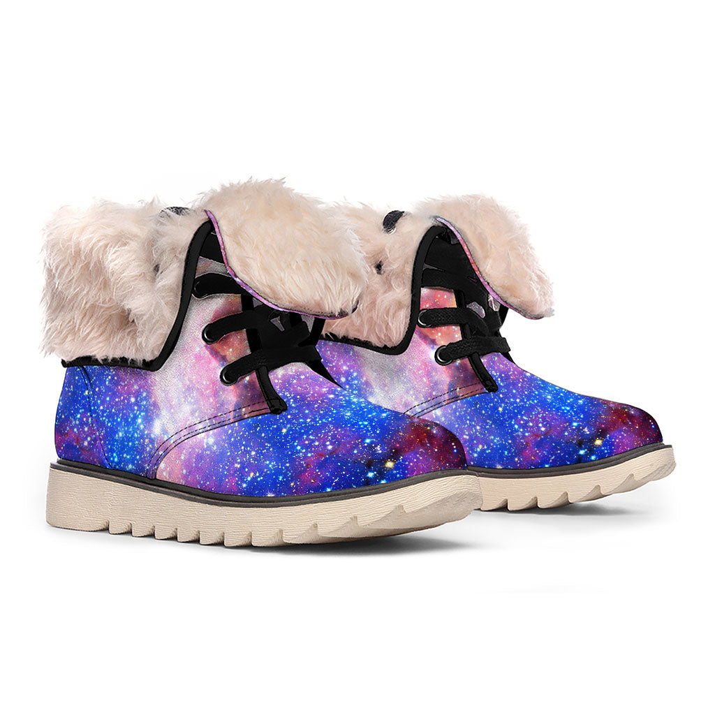 Light Stardust Galaxy Deep Space Print Winter Boots