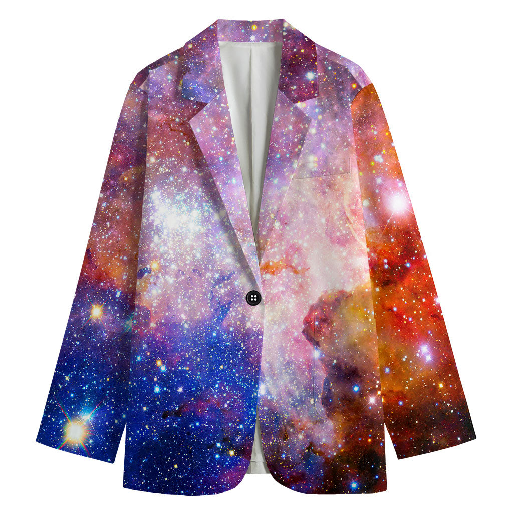 Light Stardust Galaxy Deep Space Print Women's Blazer