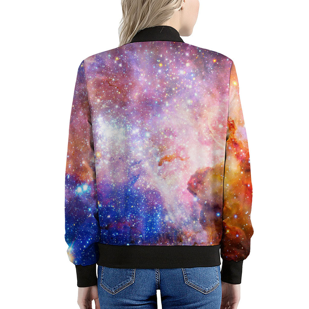Light Stardust Galaxy Deep Space Print Women's Bomber Jacket