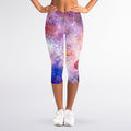 Light Stardust Galaxy Deep Space Print Women's Capri Leggings