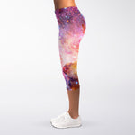 Light Stardust Galaxy Deep Space Print Women's Capri Leggings