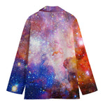 Light Stardust Galaxy Deep Space Print Women's Cotton Blazer