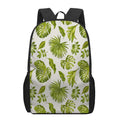 Light Tropical Leaf Pattern Print 17 Inch Backpack