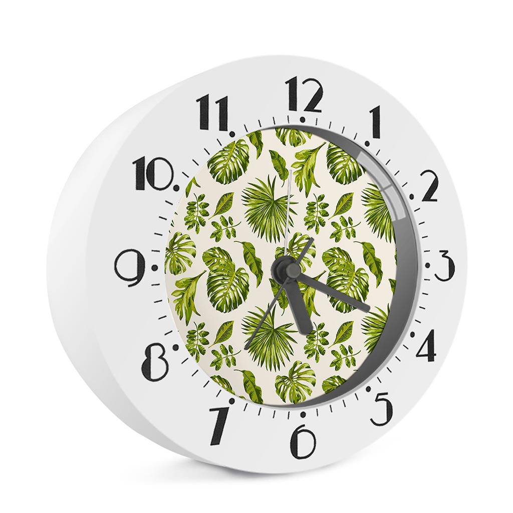 Light Tropical Leaf Pattern Print Alarm Clock
