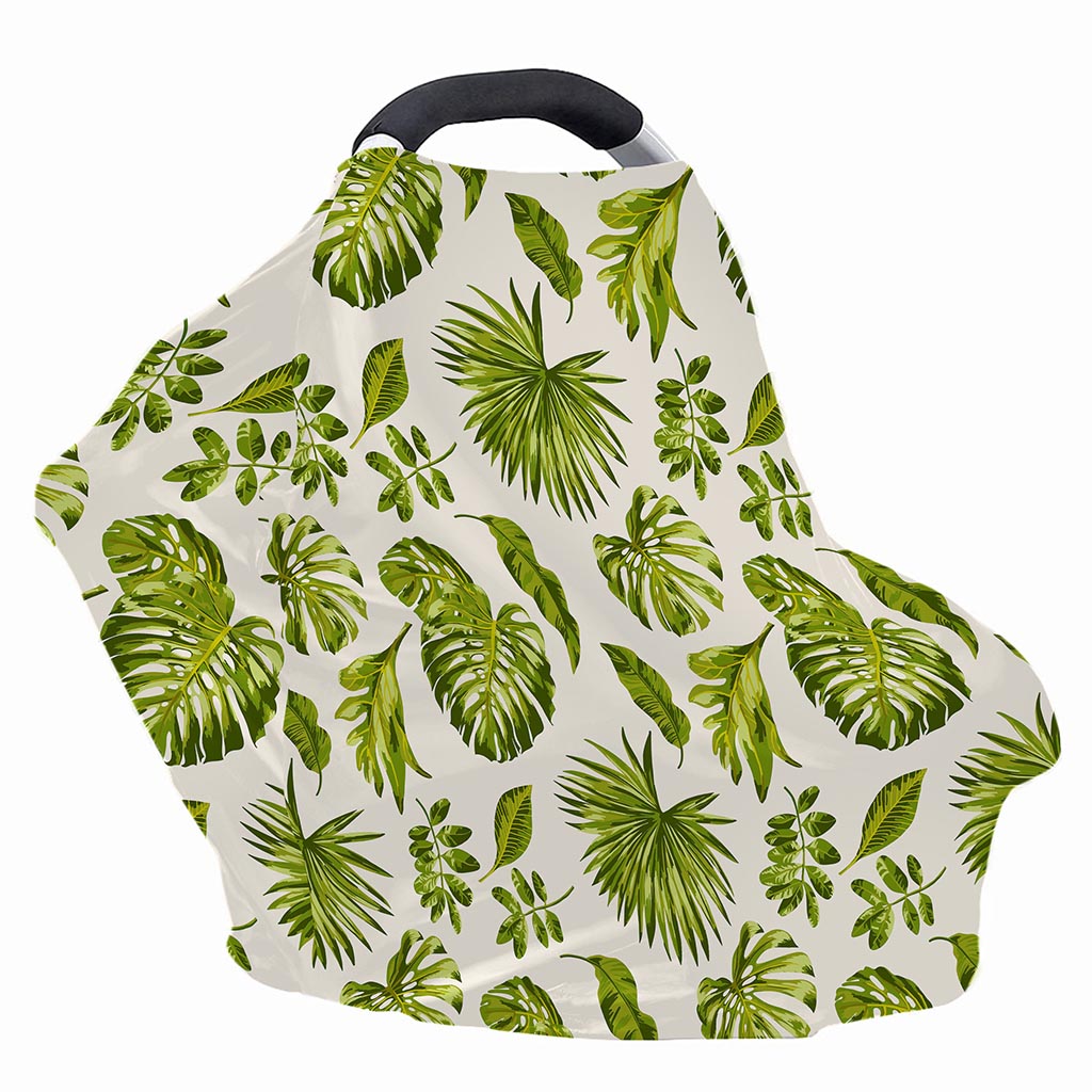 Light Tropical Leaf Pattern Print Baby Seat Cover