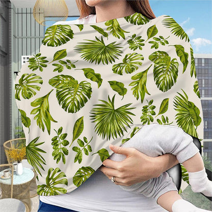 Light Tropical Leaf Pattern Print Baby Seat Cover