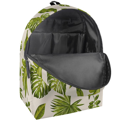Light Tropical Leaf Pattern Print Backpack