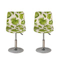 Light Tropical Leaf Pattern Print Bar Stool Covers