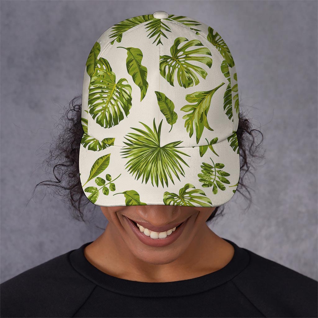 Light Tropical Leaf Pattern Print Baseball Cap