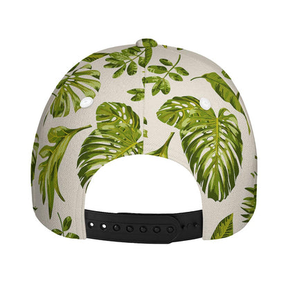 Light Tropical Leaf Pattern Print Baseball Cap