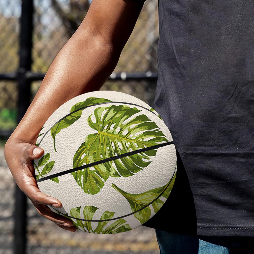 Light Tropical Leaf Pattern Print Basketball