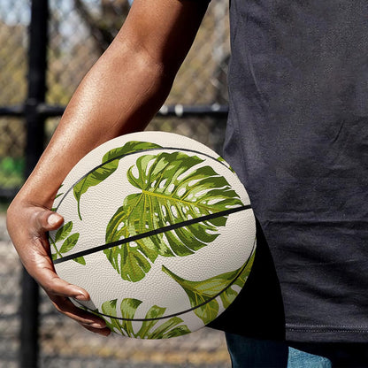 Light Tropical Leaf Pattern Print Basketball