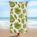 Light Tropical Leaf Pattern Print Beach Towel