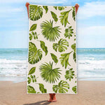 Light Tropical Leaf Pattern Print Beach Towel