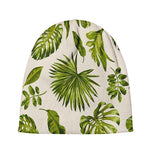 Light Tropical Leaf Pattern Print Beanie