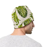 Light Tropical Leaf Pattern Print Beanie