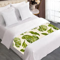 Light Tropical Leaf Pattern Print Bed Runner