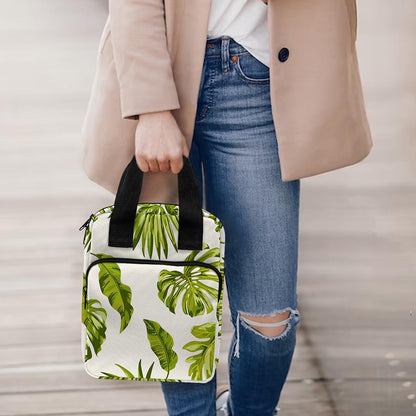 Light Tropical Leaf Pattern Print Bible Tote Bag