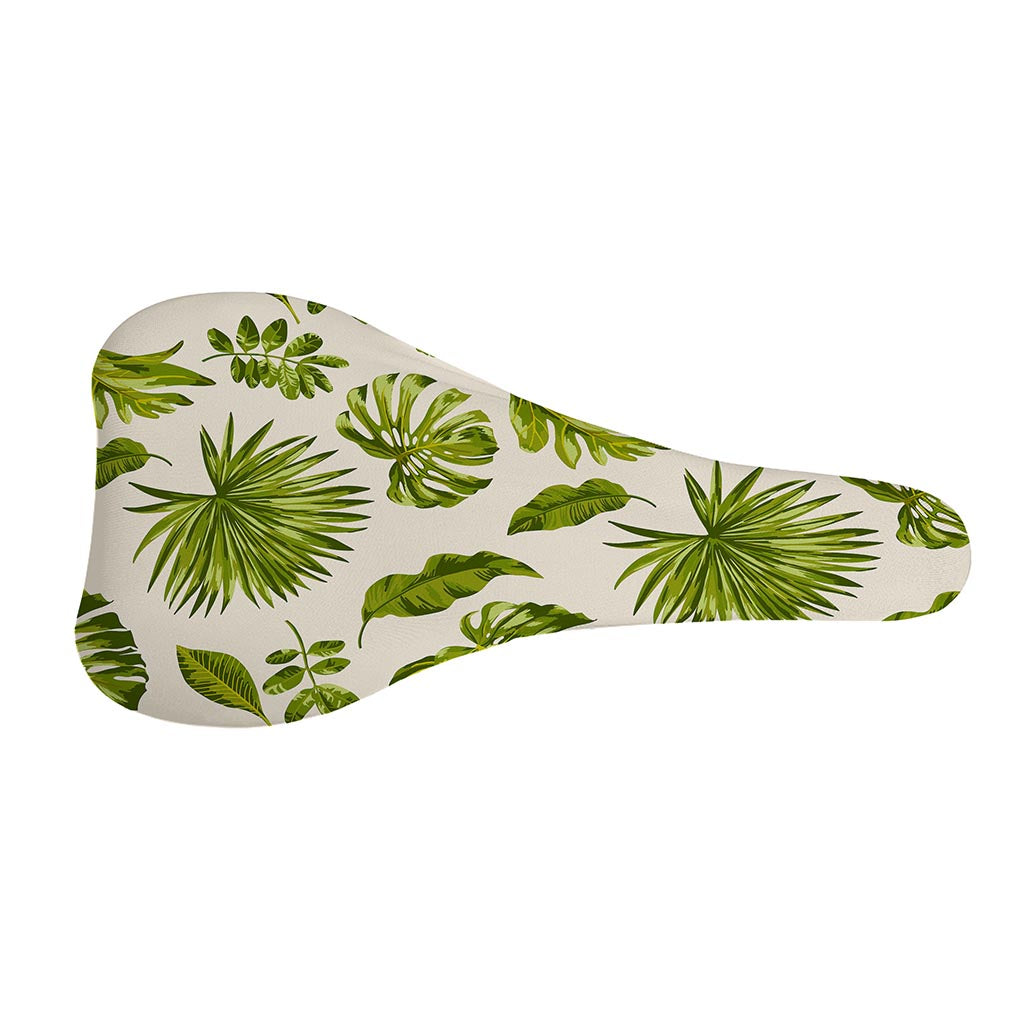 Light Tropical Leaf Pattern Print Bicycle Seat Cover