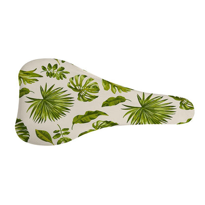 Light Tropical Leaf Pattern Print Bicycle Seat Cover
