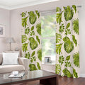 Light Tropical Leaf Pattern Print Dimout Grommet Curtains
