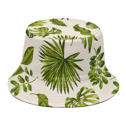 Light Tropical Leaf Pattern Print Bucket Hat