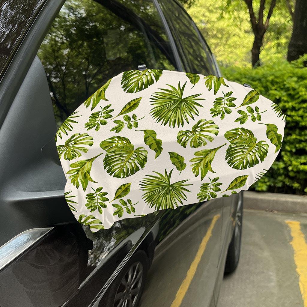 Light Tropical Leaf Pattern Print Car Side Mirror Covers