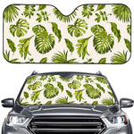 Light Tropical Leaf Pattern Print Car Windshield Sun Shade