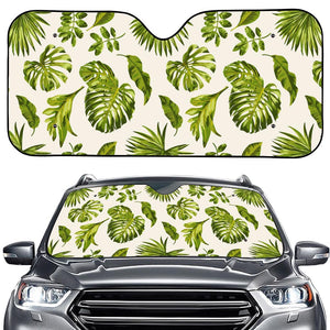 Light Tropical Leaf Pattern Print Car Windshield Sun Shade