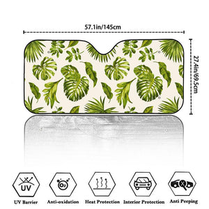 Light Tropical Leaf Pattern Print Car Windshield Sun Shade