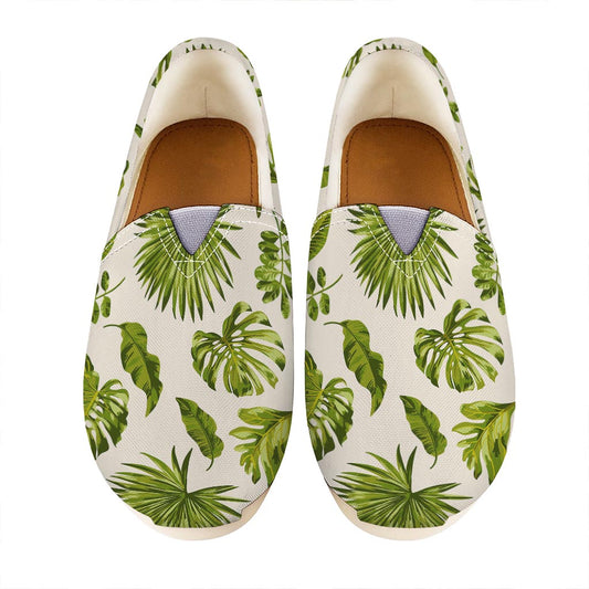 Light Tropical Leaf Pattern Print Casual Shoes