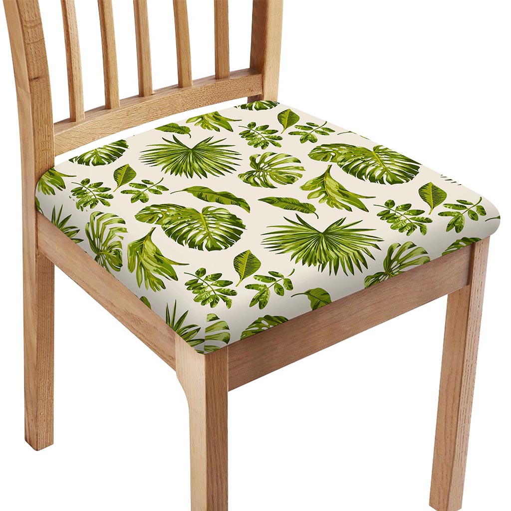 Light Tropical Leaf Pattern Print Chair Cushion Cover
