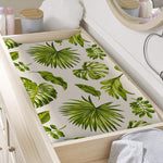 Light Tropical Leaf Pattern Print Changing Pad Cover
