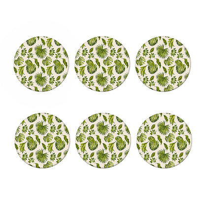 Light Tropical Leaf Pattern Print Coaster Set