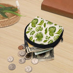 Light Tropical Leaf Pattern Print Coin Purse