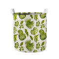 Light Tropical Leaf Pattern Print Collapsible Laundry Basket
