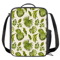 Light Tropical Leaf Pattern Print Crossbody Lunch Bag