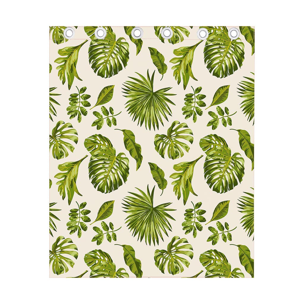 Light Tropical Leaf Pattern Print Curtain