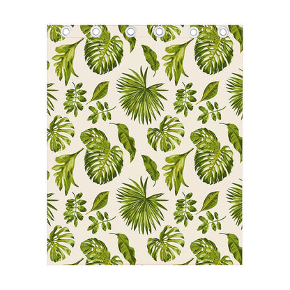 Light Tropical Leaf Pattern Print Curtain