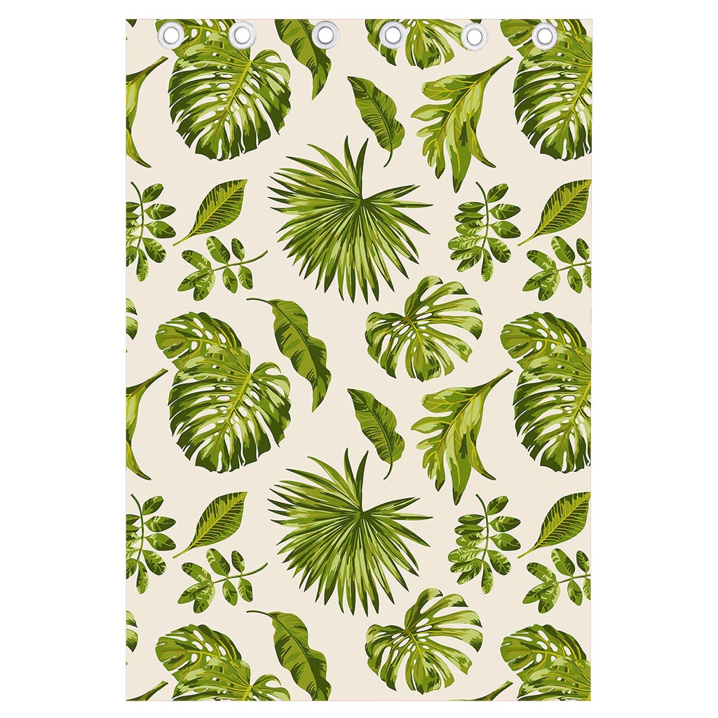 Light Tropical Leaf Pattern Print Curtain