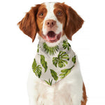 Light Tropical Leaf Pattern Print Dog Bandana