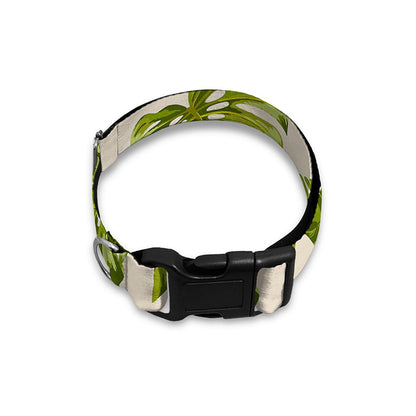 Light Tropical Leaf Pattern Print Dog Collar