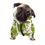 Light Tropical Leaf Pattern Print Dog Zip Up Hoodie