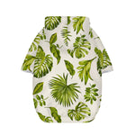Light Tropical Leaf Pattern Print Dog Zip Up Hoodie