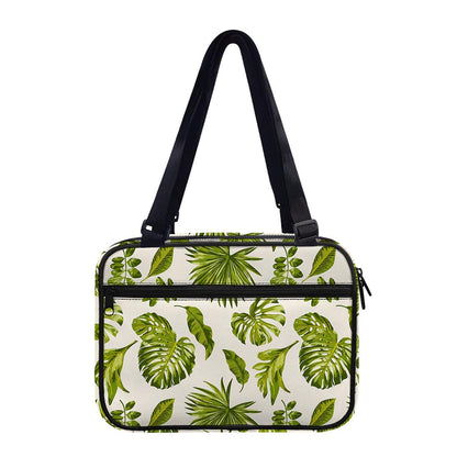 Light Tropical Leaf Pattern Print Double Strap Bible Bag